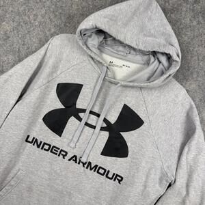 Under Armour Men’s Loose Hoodie Heather Gray Black Size Medium 026
